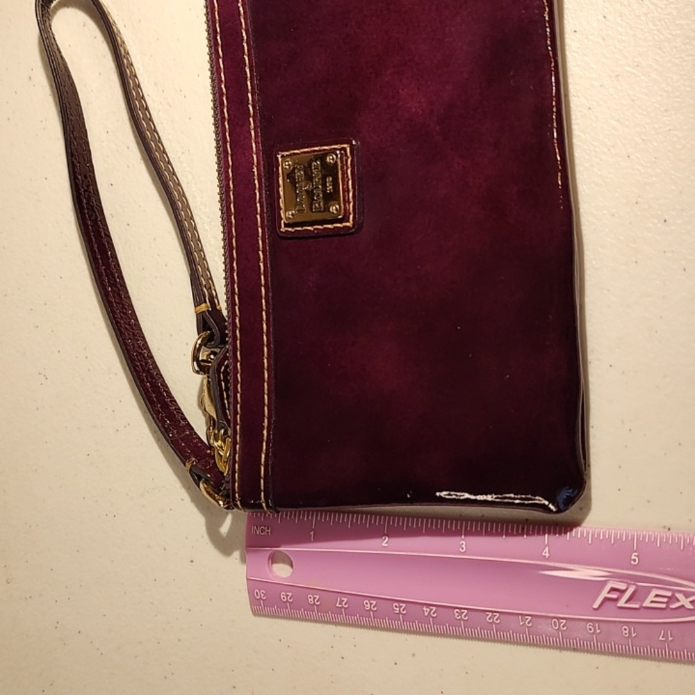 Dooney & Bourke Deep Purple Patent Leather Wristlet Mini Purse - Picture 14 of 16